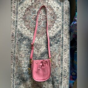 Fossil Palmer Bubblegum Pink Suede Convertible Belt Bag